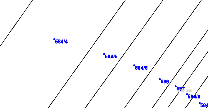 Parcela st. 584/5 v KÚ Hrotovice, Katastrální mapa