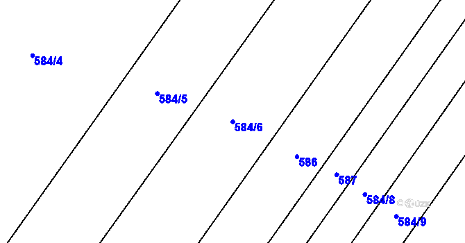 Parcela st. 584/6 v KÚ Hrotovice, Katastrální mapa
