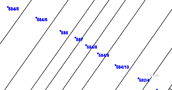 Parcela st. 584/8 v KÚ Hrotovice, Katastrální mapa