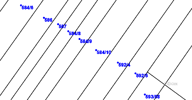 Parcela st. 584/10 v KÚ Hrotovice, Katastrální mapa