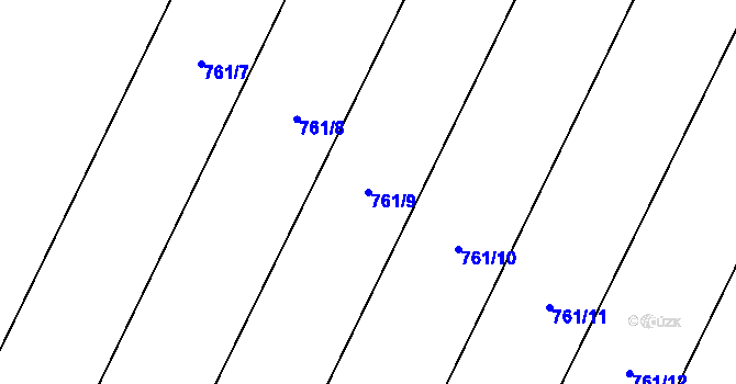 Parcela st. 761/9 v KÚ Hrotovice, Katastrální mapa
