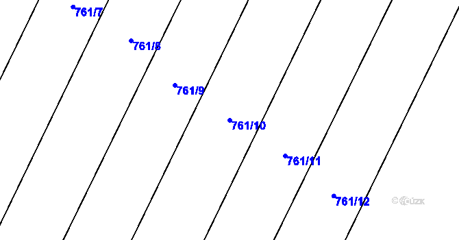 Parcela st. 761/10 v KÚ Hrotovice, Katastrální mapa