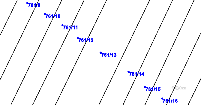 Parcela st. 761/13 v KÚ Hrotovice, Katastrální mapa