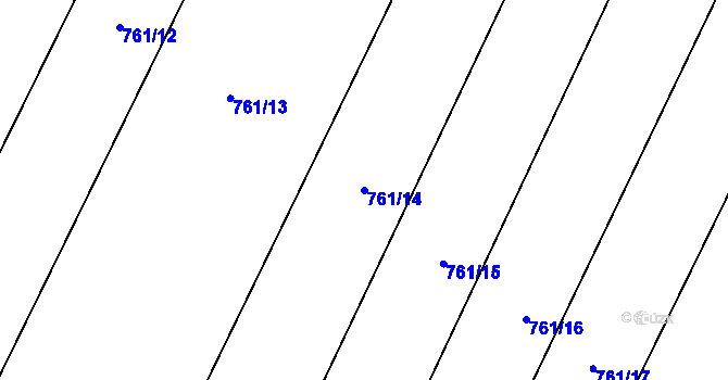 Parcela st. 761/14 v KÚ Hrotovice, Katastrální mapa
