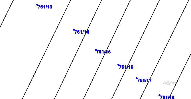 Parcela st. 761/15 v KÚ Hrotovice, Katastrální mapa