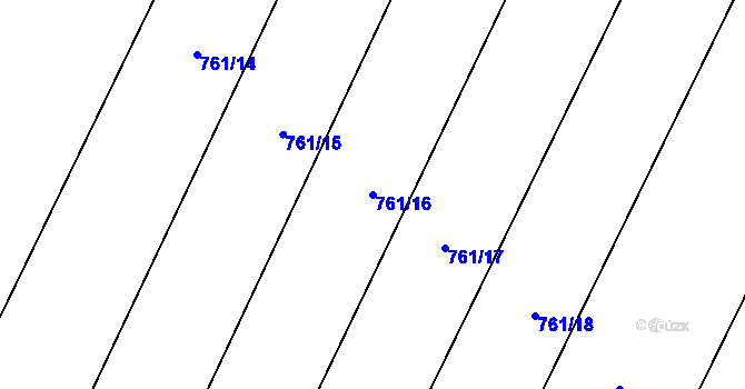 Parcela st. 761/16 v KÚ Hrotovice, Katastrální mapa