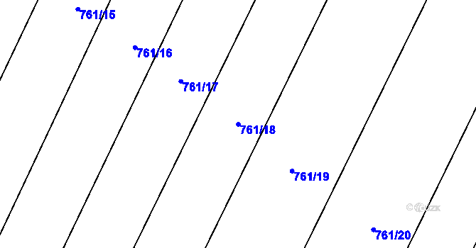 Parcela st. 761/18 v KÚ Hrotovice, Katastrální mapa