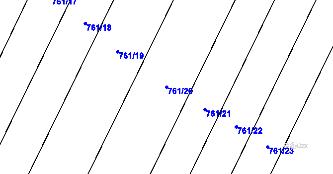 Parcela st. 761/20 v KÚ Hrotovice, Katastrální mapa