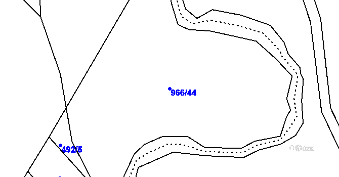 Parcela st. 966/44 v KÚ Hrotovice, Katastrální mapa