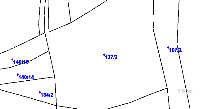 Parcela st. 137/2 v KÚ Hroznětice, Katastrální mapa