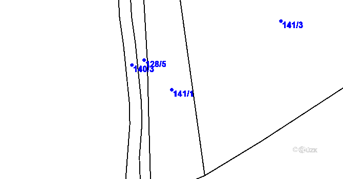 Parcela st. 141/1 v KÚ Hroznětice, Katastrální mapa
