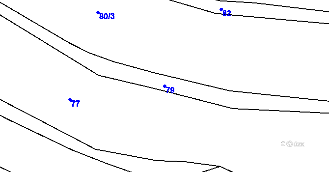 Parcela st. 79 v KÚ Hroznětice, Katastrální mapa