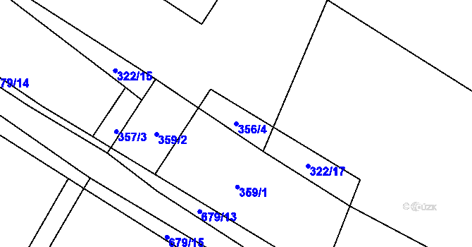 Parcela st. 356/4 v KÚ Hroznětice, Katastrální mapa