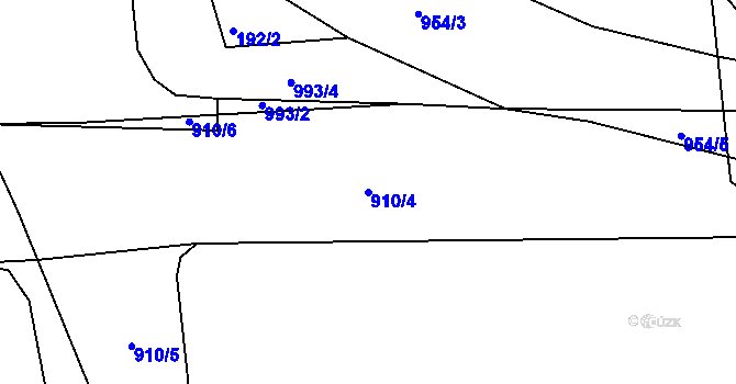 Parcela st. 910/4 v KÚ Bystřice u Hroznětína, Katastrální mapa