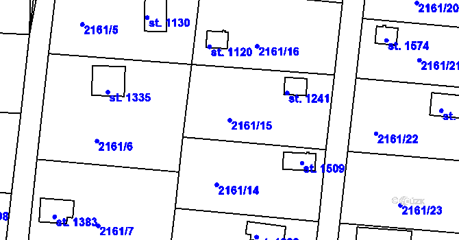 Parcela st. 2161/15 v KÚ Hroznětín, Katastrální mapa