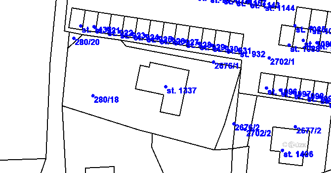 Parcela st. 1337 v KÚ Hroznětín, Katastrální mapa