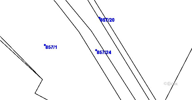 Parcela st. 857/24 v KÚ Hroznětín, Katastrální mapa