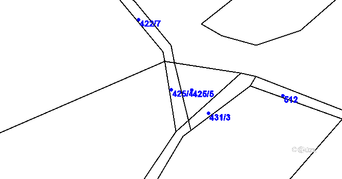 Parcela st. 425/4 v KÚ Hroznětín, Katastrální mapa