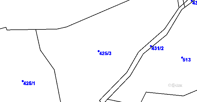 Parcela st. 425/3 v KÚ Hroznětín, Katastrální mapa