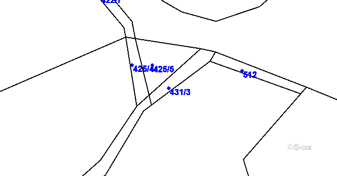 Parcela st. 431/3 v KÚ Hroznětín, Katastrální mapa