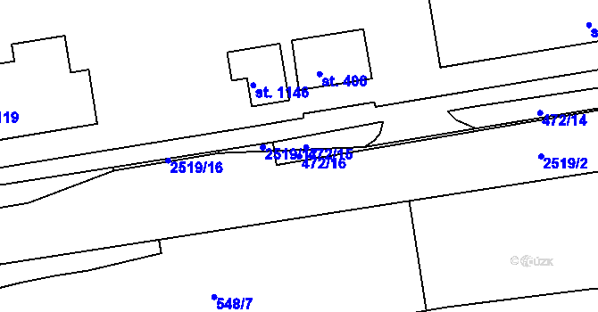 Parcela st. 472/16 v KÚ Hroznětín, Katastrální mapa