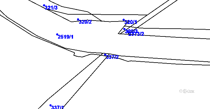 Parcela st. 337/2 v KÚ Hroznětín, Katastrální mapa