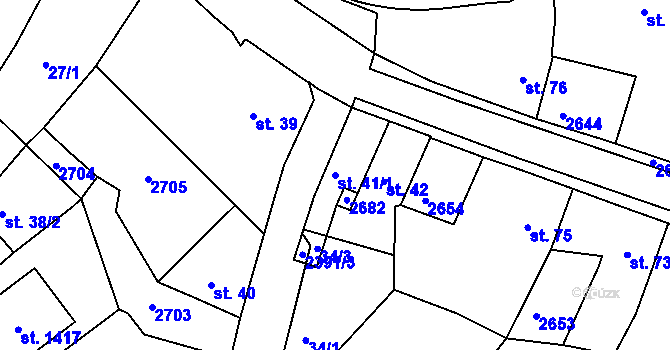 Parcela st. 41/1 v KÚ Hroznětín, Katastrální mapa
