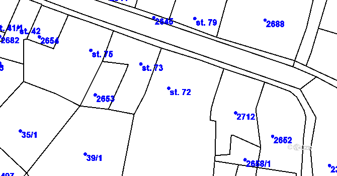 Parcela st. 72 v KÚ Hroznětín, Katastrální mapa