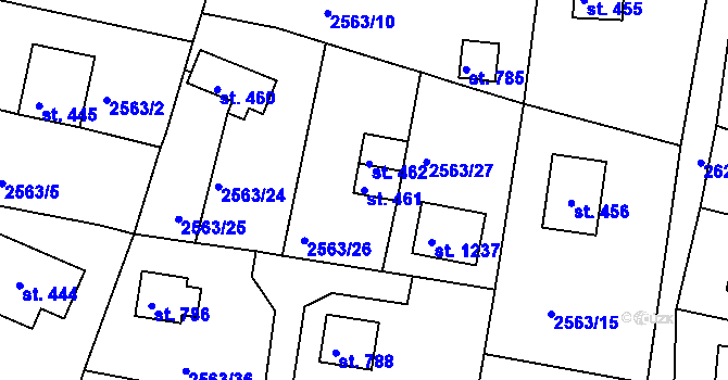 Parcela st. 461 v KÚ Hroznětín, Katastrální mapa