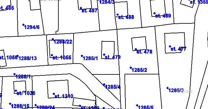 Parcela st. 479 v KÚ Hroznětín, Katastrální mapa