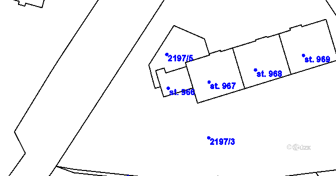 Parcela st. 966 v KÚ Hroznětín, Katastrální mapa