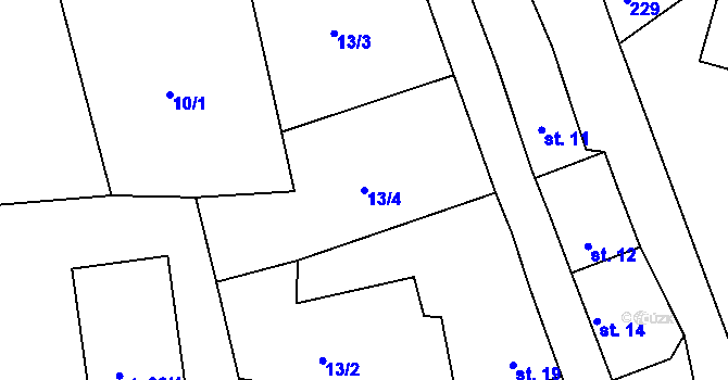 Parcela st. 13/4 v KÚ Hroznětín, Katastrální mapa