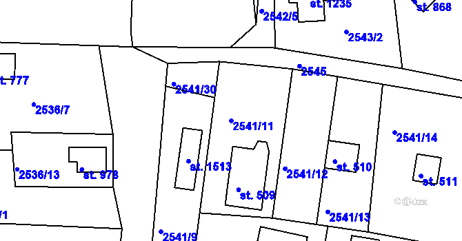 Parcela st. 2541/11 v KÚ Hroznětín, Katastrální mapa