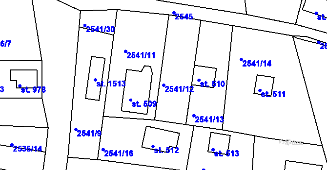 Parcela st. 2541/12 v KÚ Hroznětín, Katastrální mapa