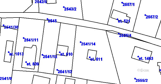 Parcela st. 2541/14 v KÚ Hroznětín, Katastrální mapa