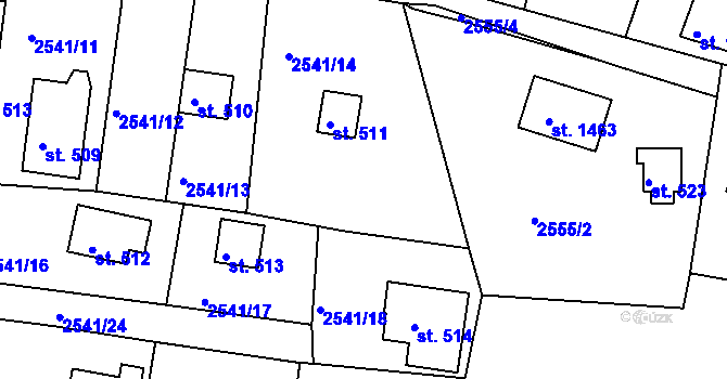 Parcela st. 2541/15 v KÚ Hroznětín, Katastrální mapa