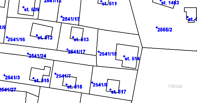 Parcela st. 2541/18 v KÚ Hroznětín, Katastrální mapa