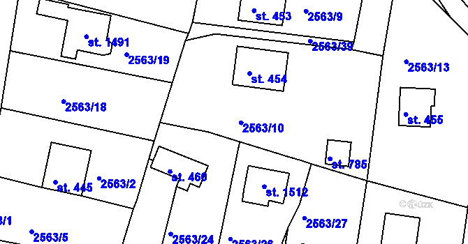 Parcela st. 2563/11 v KÚ Hroznětín, Katastrální mapa