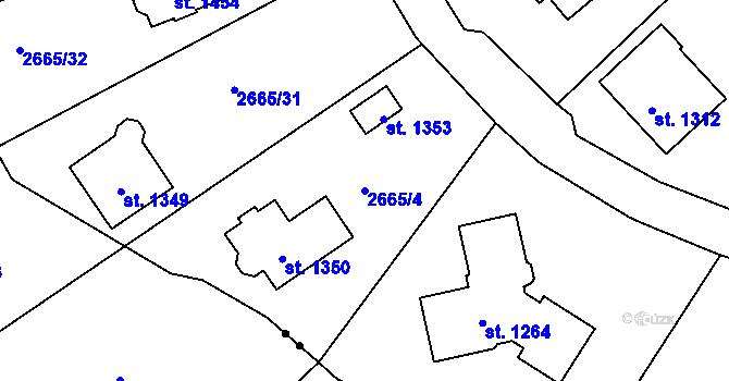 Parcela st. 2665/4 v KÚ Hroznětín, Katastrální mapa