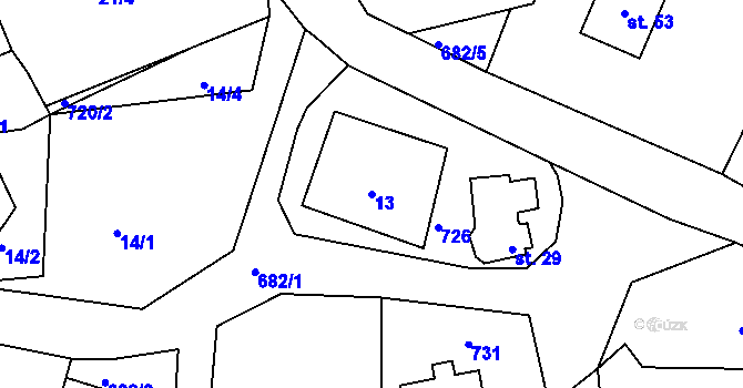 Parcela st. 13 v KÚ Ruprechtov u Hroznětína, Katastrální mapa