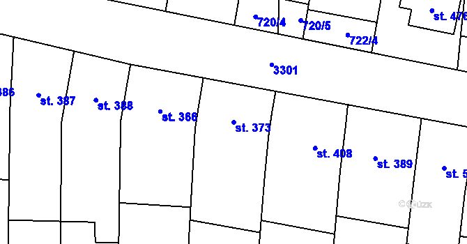 Parcela st. 373 v KÚ Hroznová Lhota, Katastrální mapa