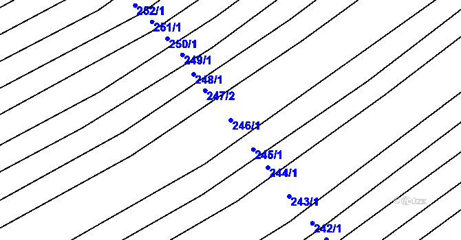 Parcela st. 246/1 v KÚ Hroznová Lhota, Katastrální mapa