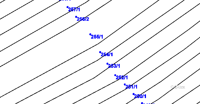 Parcela st. 254/1 v KÚ Hroznová Lhota, Katastrální mapa
