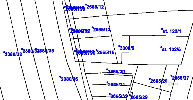 Parcela st. 2665/16 v KÚ Hroznová Lhota, Katastrální mapa