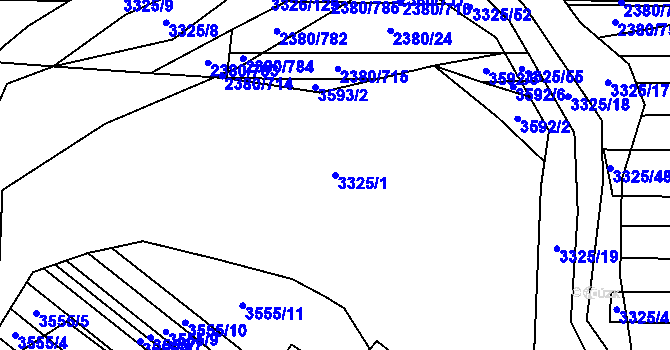 Parcela st. 3325/1 v KÚ Hroznová Lhota, Katastrální mapa