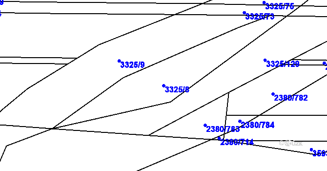 Parcela st. 3325/8 v KÚ Hroznová Lhota, Katastrální mapa