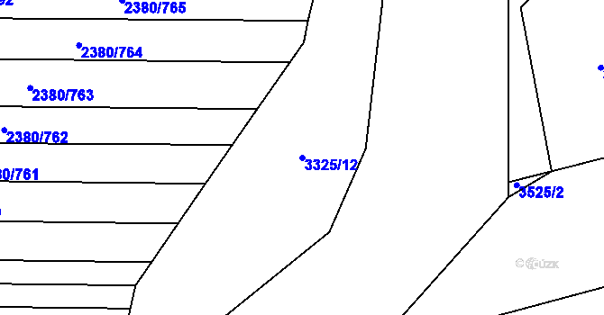 Parcela st. 3325/12 v KÚ Hroznová Lhota, Katastrální mapa