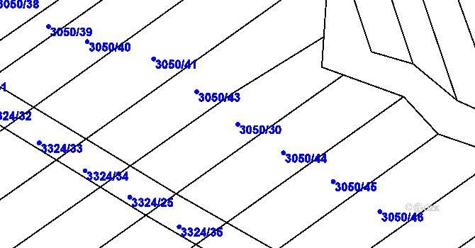 Parcela st. 3050/30 v KÚ Hroznová Lhota, Katastrální mapa