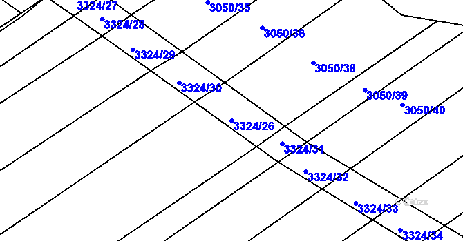 Parcela st. 3324/26 v KÚ Hroznová Lhota, Katastrální mapa