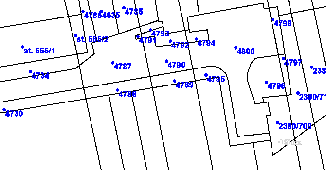 Parcela st. 546/80 v KÚ Hroznová Lhota, Katastrální mapa